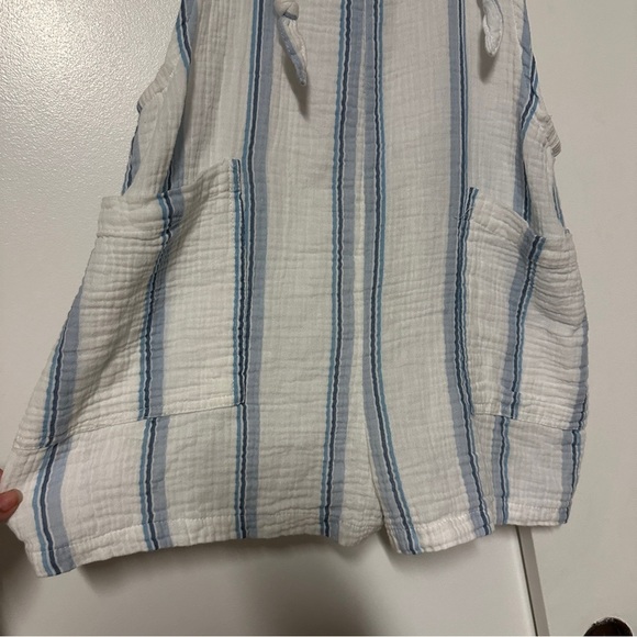 ocean drive Striped Cotton Gauze Knotted overalls Size Medium - Picture 4 of 8